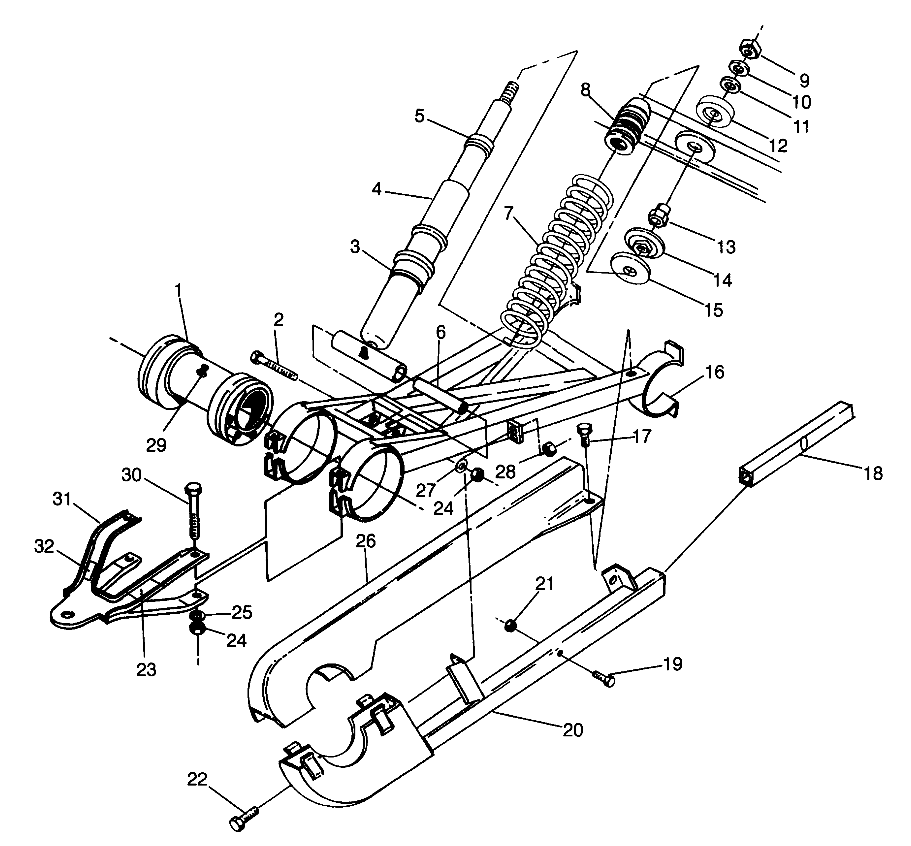 SWING ARM WELDMENT (REAR) Magnum 6X6 W968744 and Magnum 6X6 Swedish S968744 (4936073607D002)