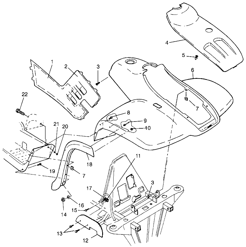 FRONT CAB SPORTSMAN 500 W969244 and SWEDISH SPORTSMAN 500 S969244 (4936093609A005)