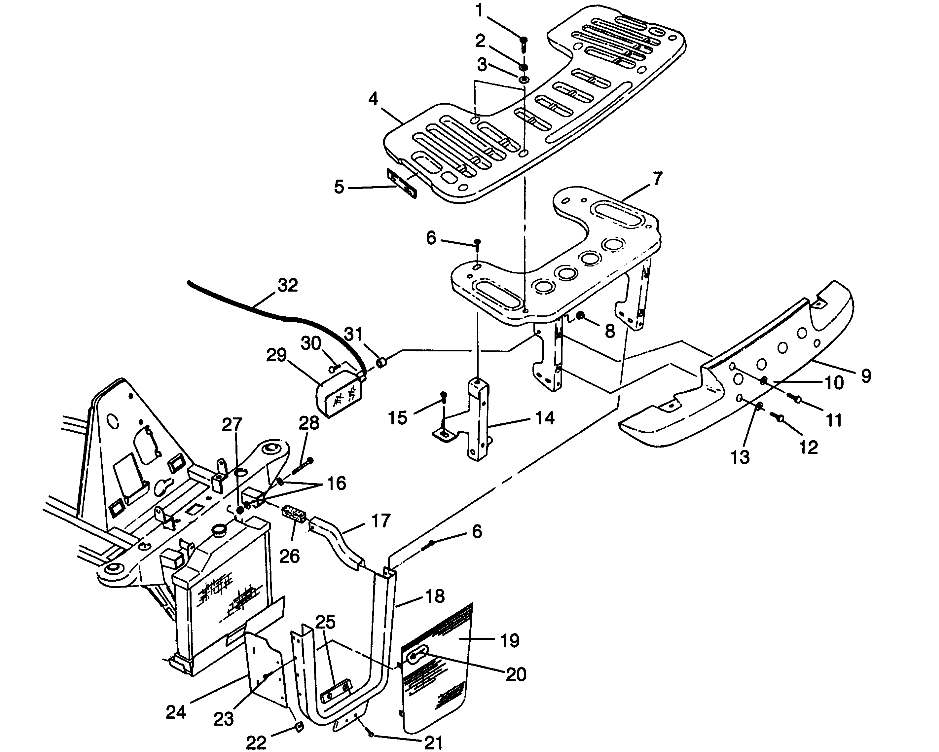 FRONT RACK and BUMPER MOUNTING SPORTSMAN 500 W969244 and SWEDISH SPORTSMAN (4936093609A010)