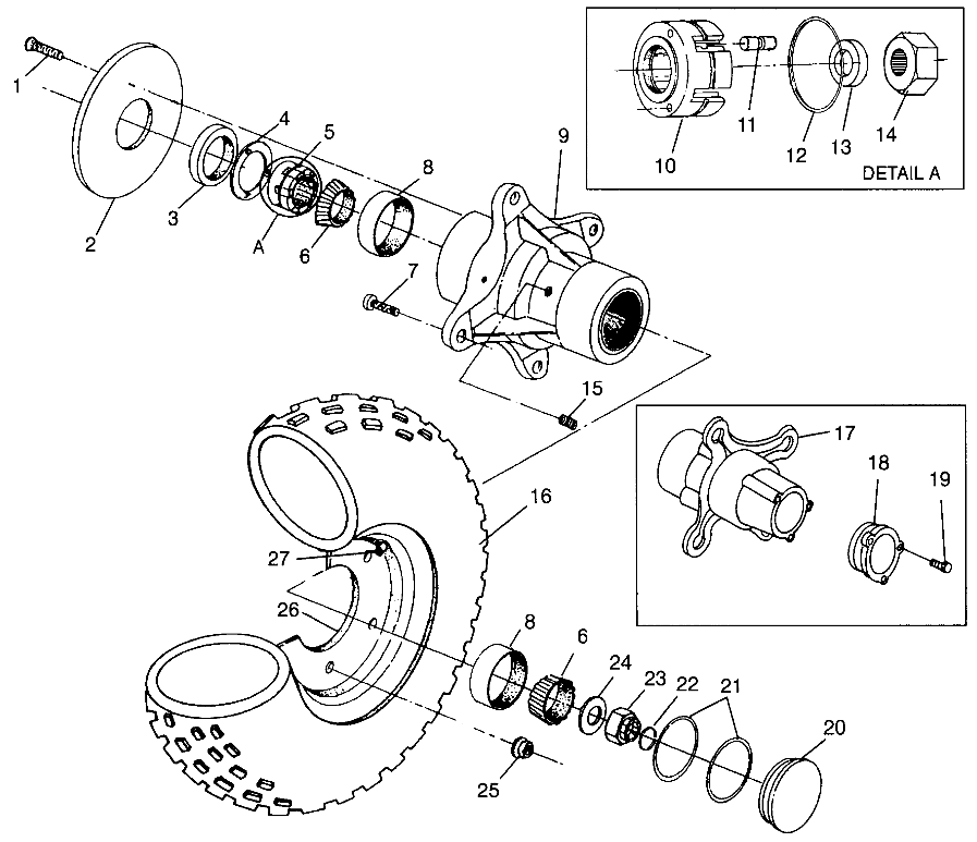 FRONT WHEEL SPORTSMAN 500 W969244 and SWEDISH SPORTSMAN 500 S969244 (4936093609B006)