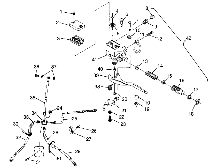 CONTROLS - MASTER CYLINDER/BRAKE LINE SPORTSMAN 500 W969244 and SWEDISH SPO (4936093609B009)