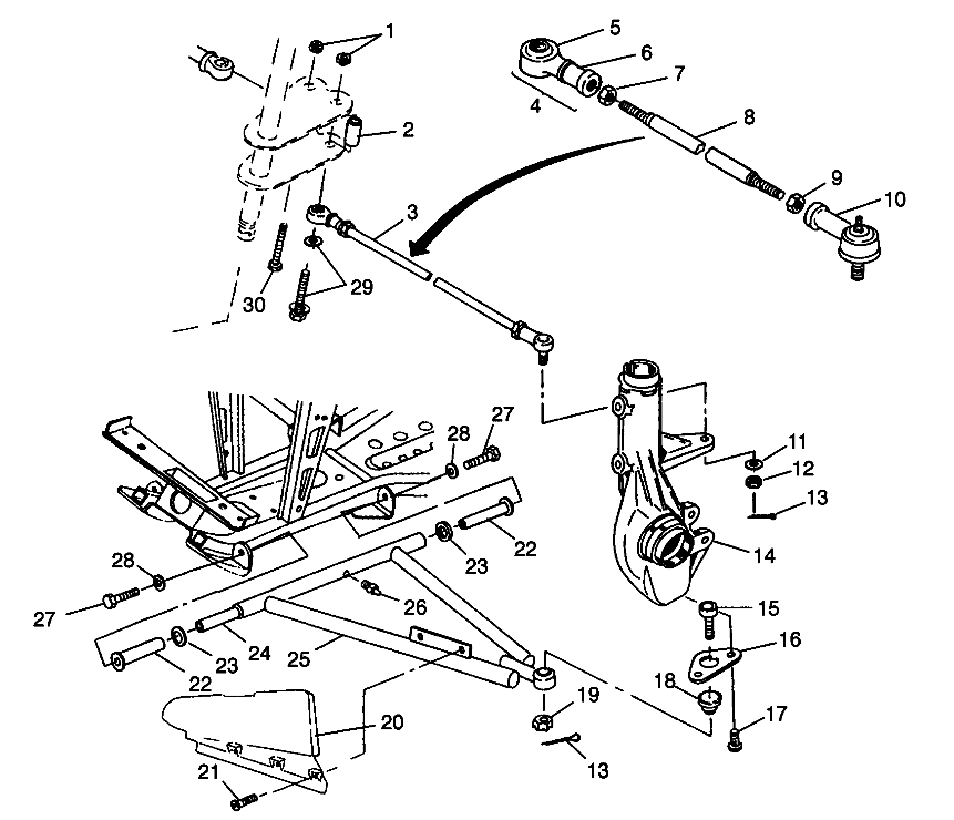 A-ARM/STRUT MOUNTING SPORTSMAN 500 W969244 and SWEDISH SPORTSMAN 500 S96924 (4936093609C001)