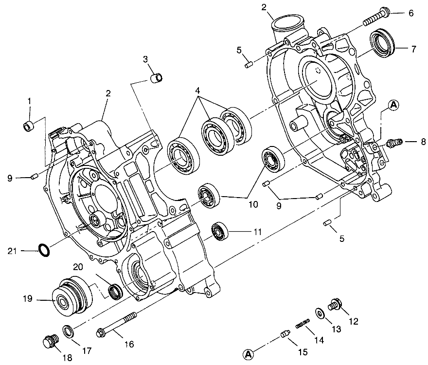 CRANKCASE SPORTSMAN 500 W969244 and SWEDISH SPORTSMAN 500 S969244 (4936093609D002)