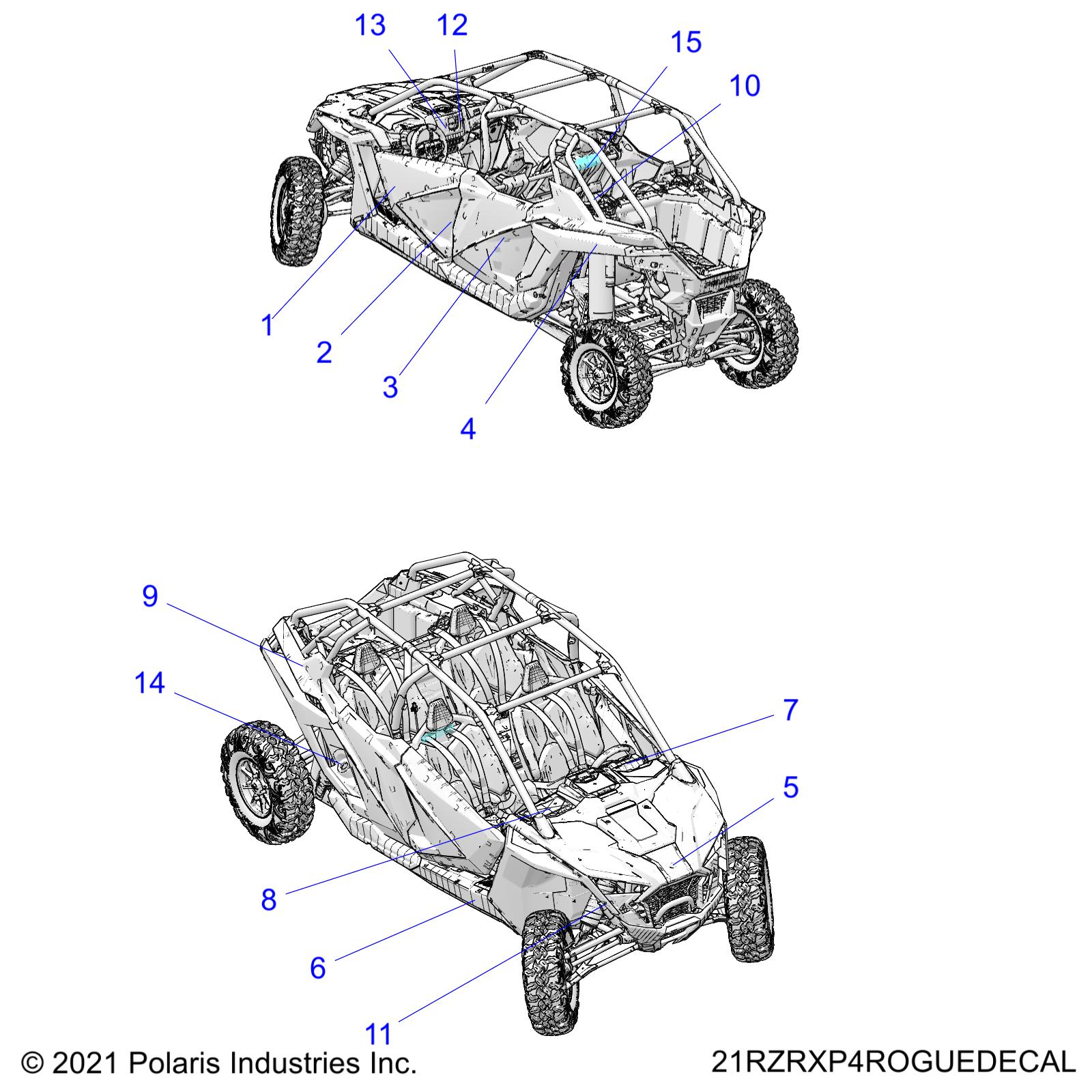 BODY, DECALS - Z21R4F92AH/BH (21RZRXP4ROGUEDECAL)