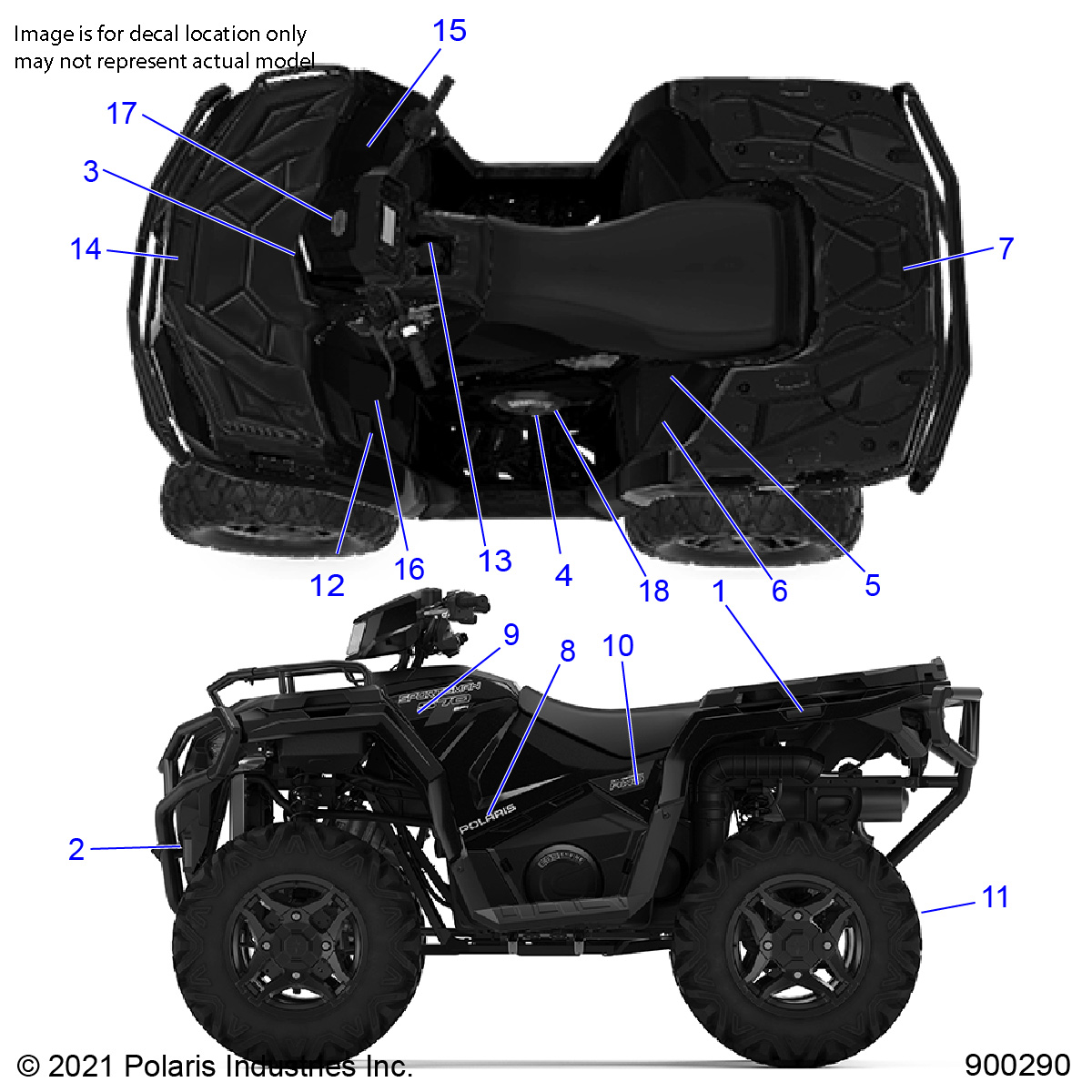 BODY, DECALS - A21SHY57AL/BL (900290)