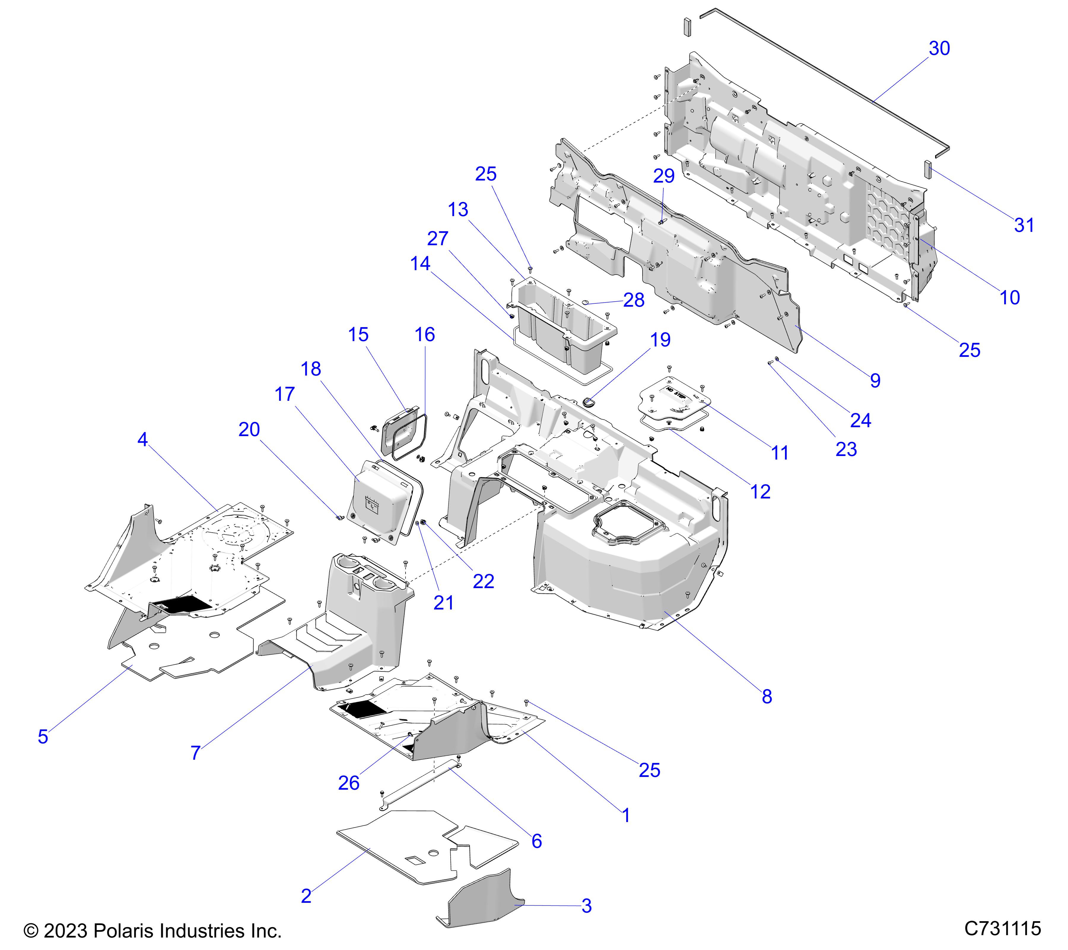 BODY, FLOOR AND REAR CLOSEOFF - R24X6L1RAH/AS/BH/BS (C731115)