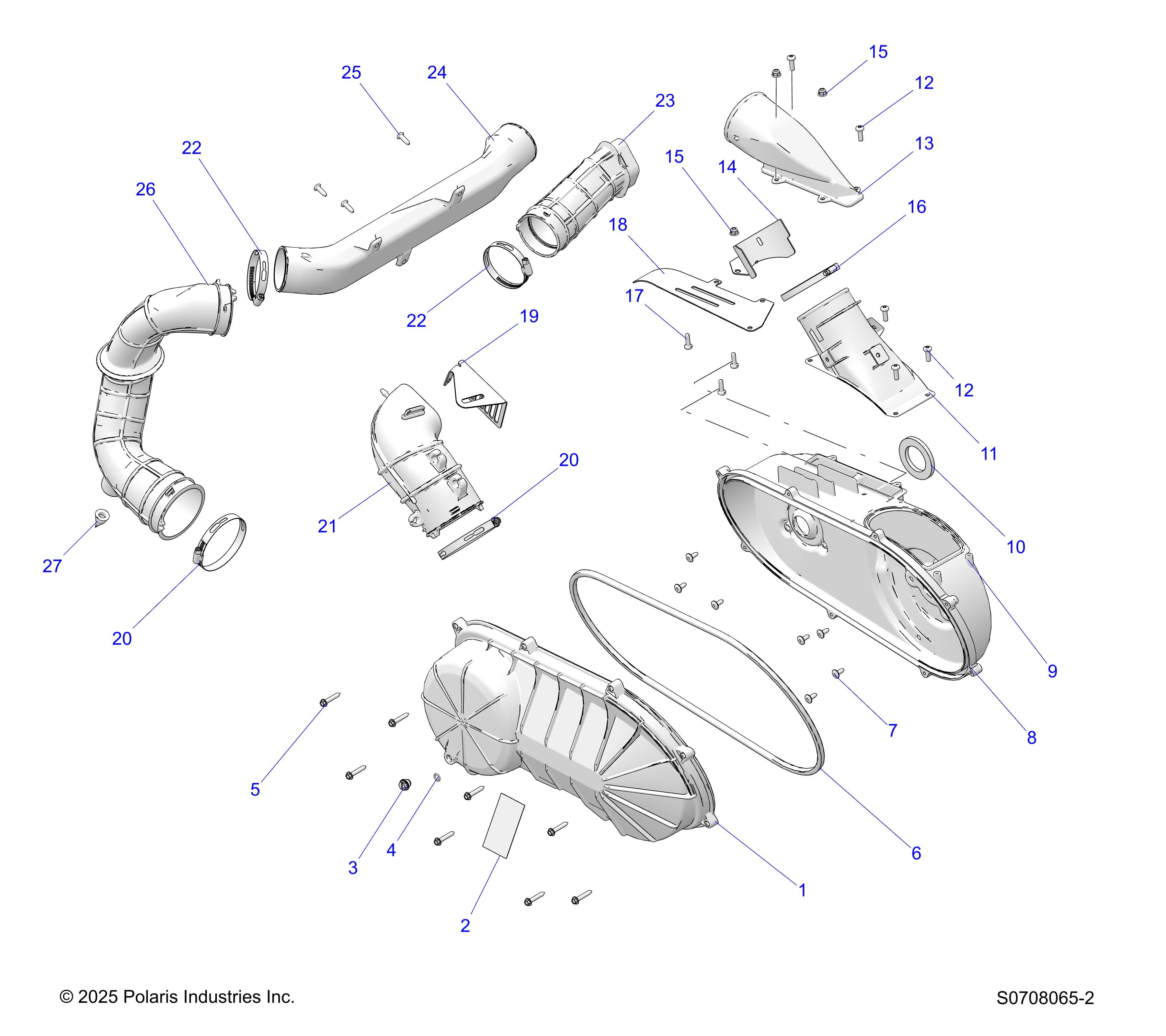 DRIVE TRAIN, CLUTCH COVER & DUCTING