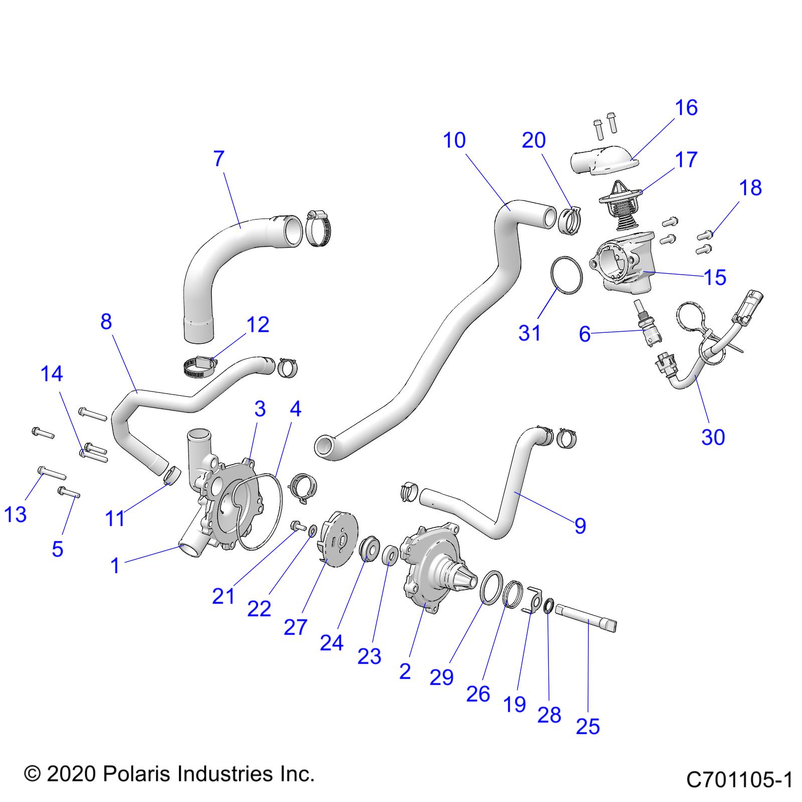 ENGINE, WATERPUMP AND BYPASS - Z21A4E99AX/BX(C701105)