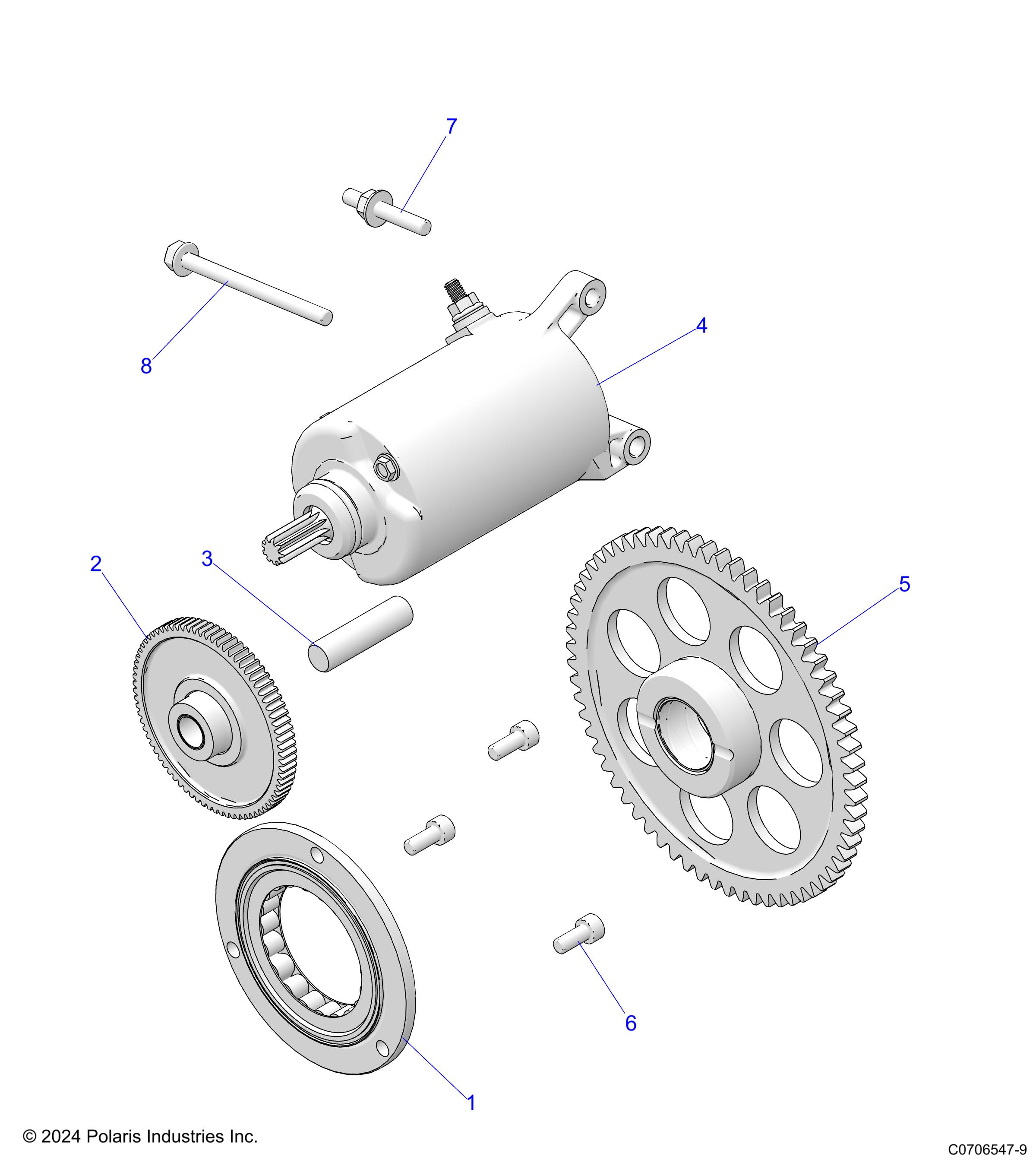 ENGINE, STARTER DRIVE - D22M2A57B4/G57B4 (49RGRSTARTINGMTR15570)