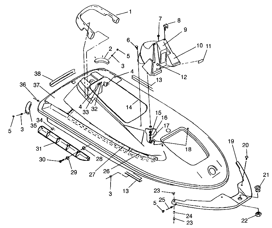 HULL and BODY SLX 780 B964287 and Intl. SLX 780 I964287 (4937443744A005)