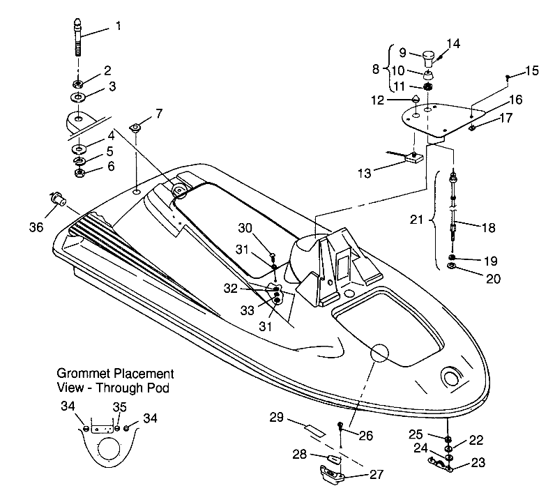 HULL and BODY SLX 780 B964287 and  Intl. SLX 780 I964287 (4937443744A006)