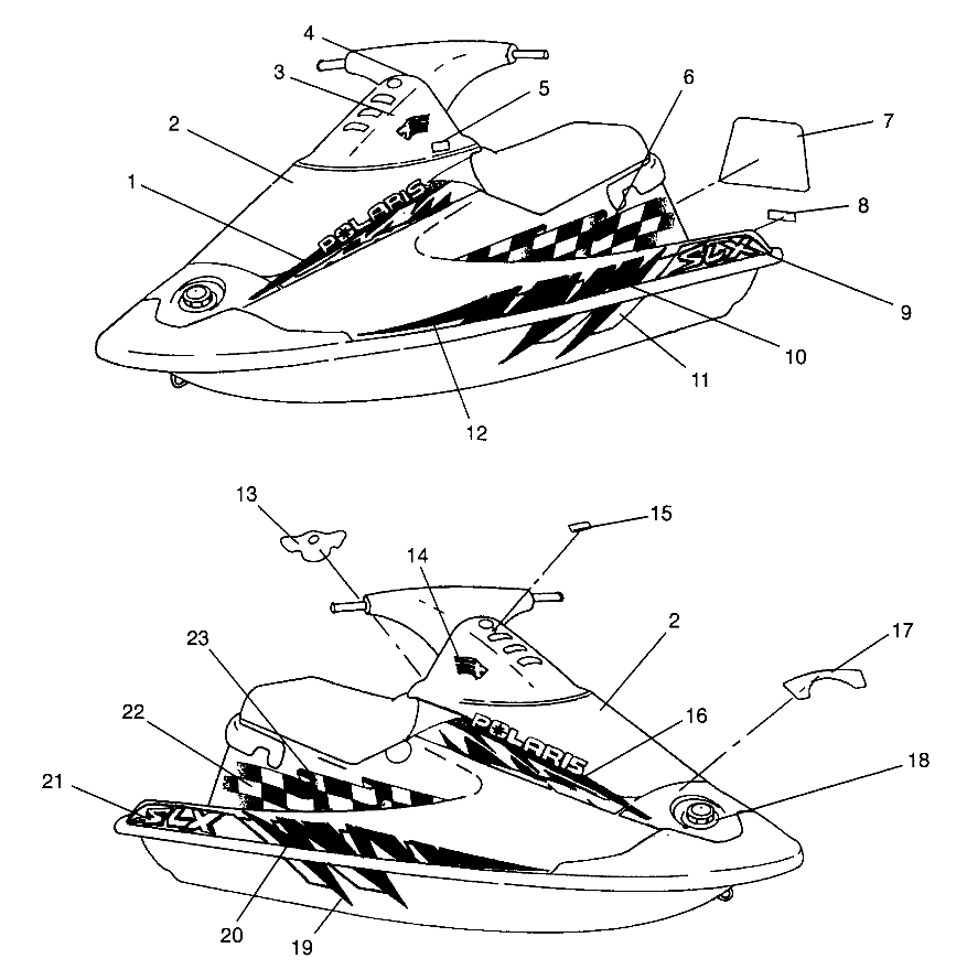 DECALS SLX 780 B964287 and  Intl. SLX 780 I964287 (4937443744A007)