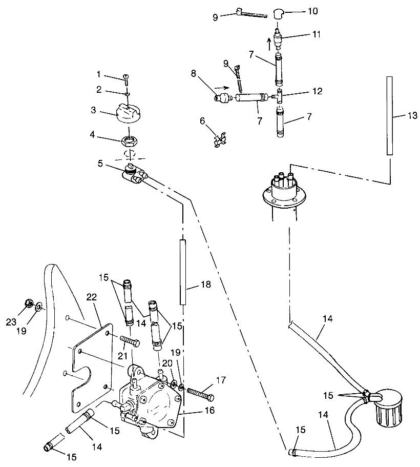 FUEL SYSTEM SLX 780 B964287 and  Intl. SLX 780 I964287 (4937443744A010)