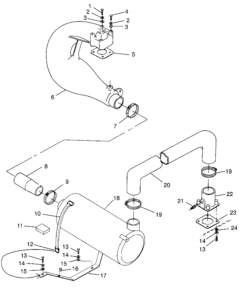 EXHAUST SYSTEM SLX 780 B964287 and Intl. SLX 780 I964287 (4937443744B005)