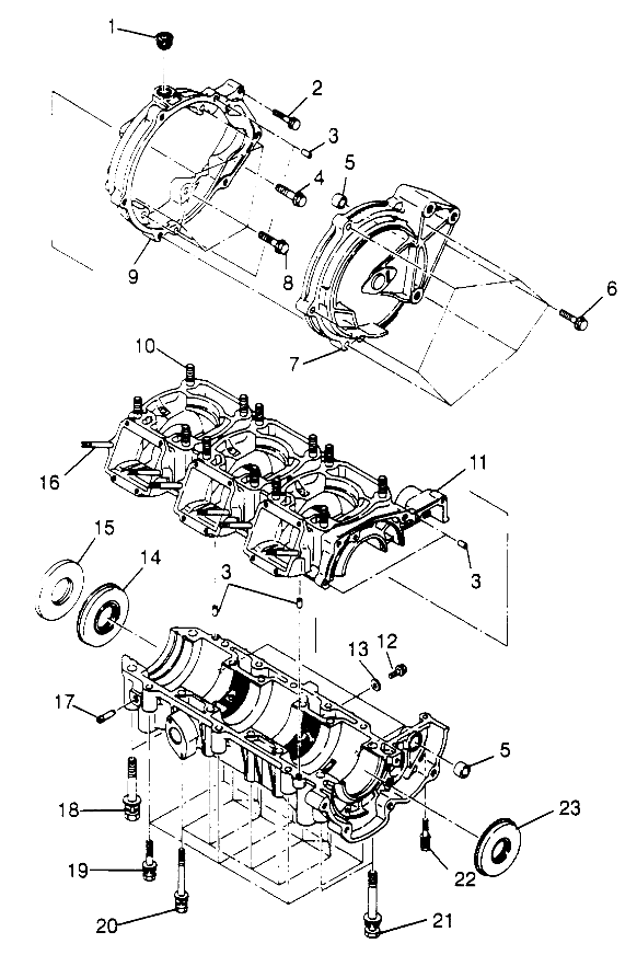 CRANKCASE SLX 780 B964287 and Intl. SLX 780 I964287 (4937443744C001)