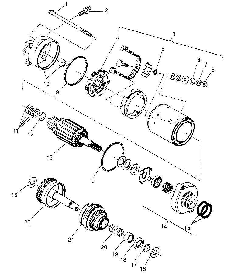 STARTING MOTOR SLX 780 B964287 and Intl. SLX 780 I964287 (4937443744C008)