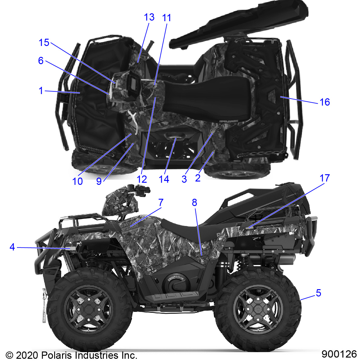 BODY, DECALS - A20SHD57A9 (900126-01)