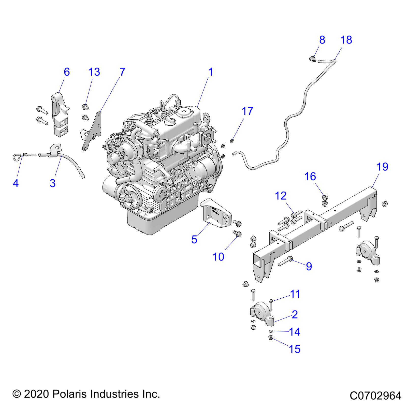 ENGINE, MOUNTING & LONG BLOCK - D22P4ED4B4/FD4B4 (C0702964)