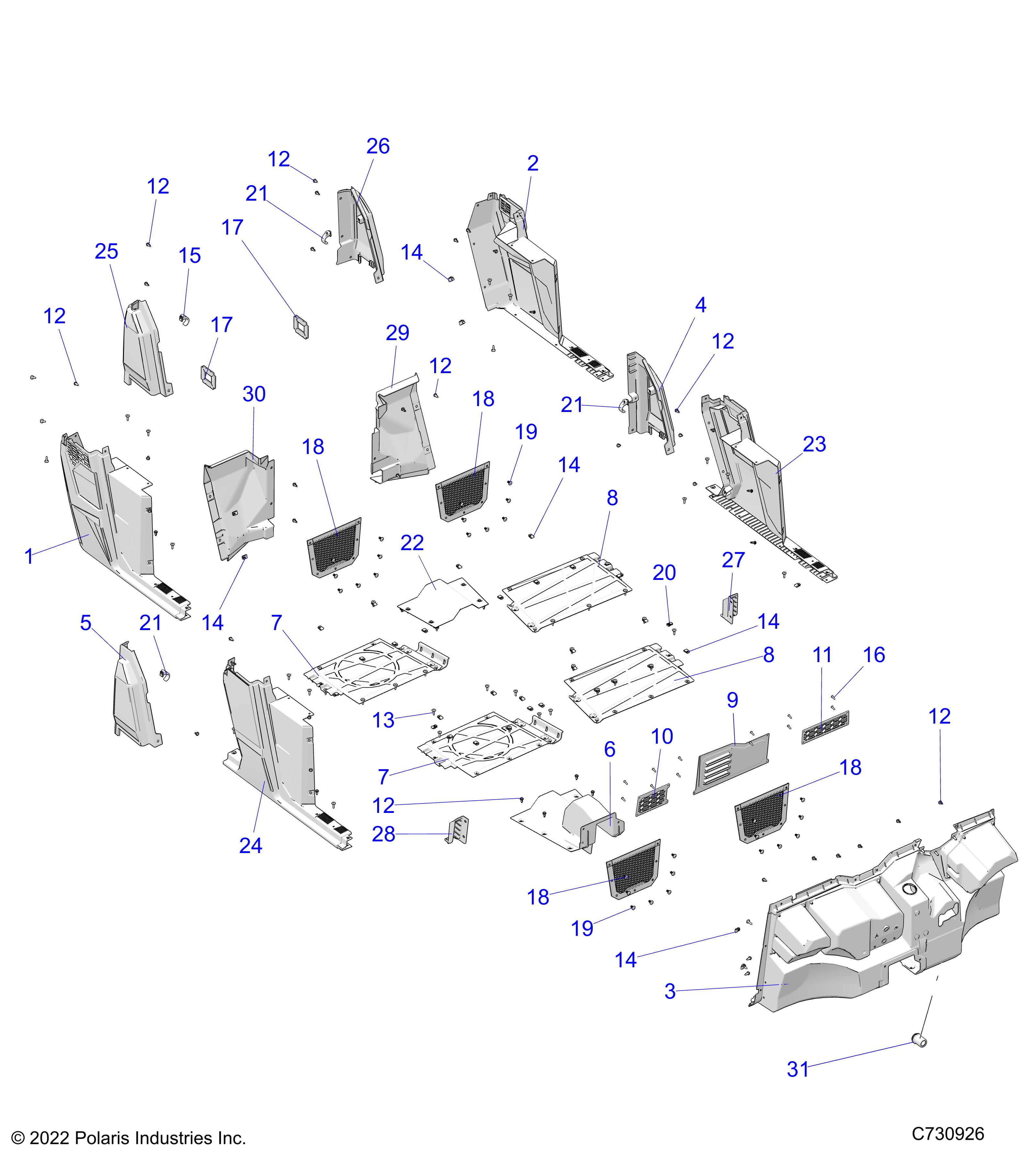 BODY, FLOOR AND ROCKERS - R24M4U57Z4/B4/Z9/B9 (C730926)