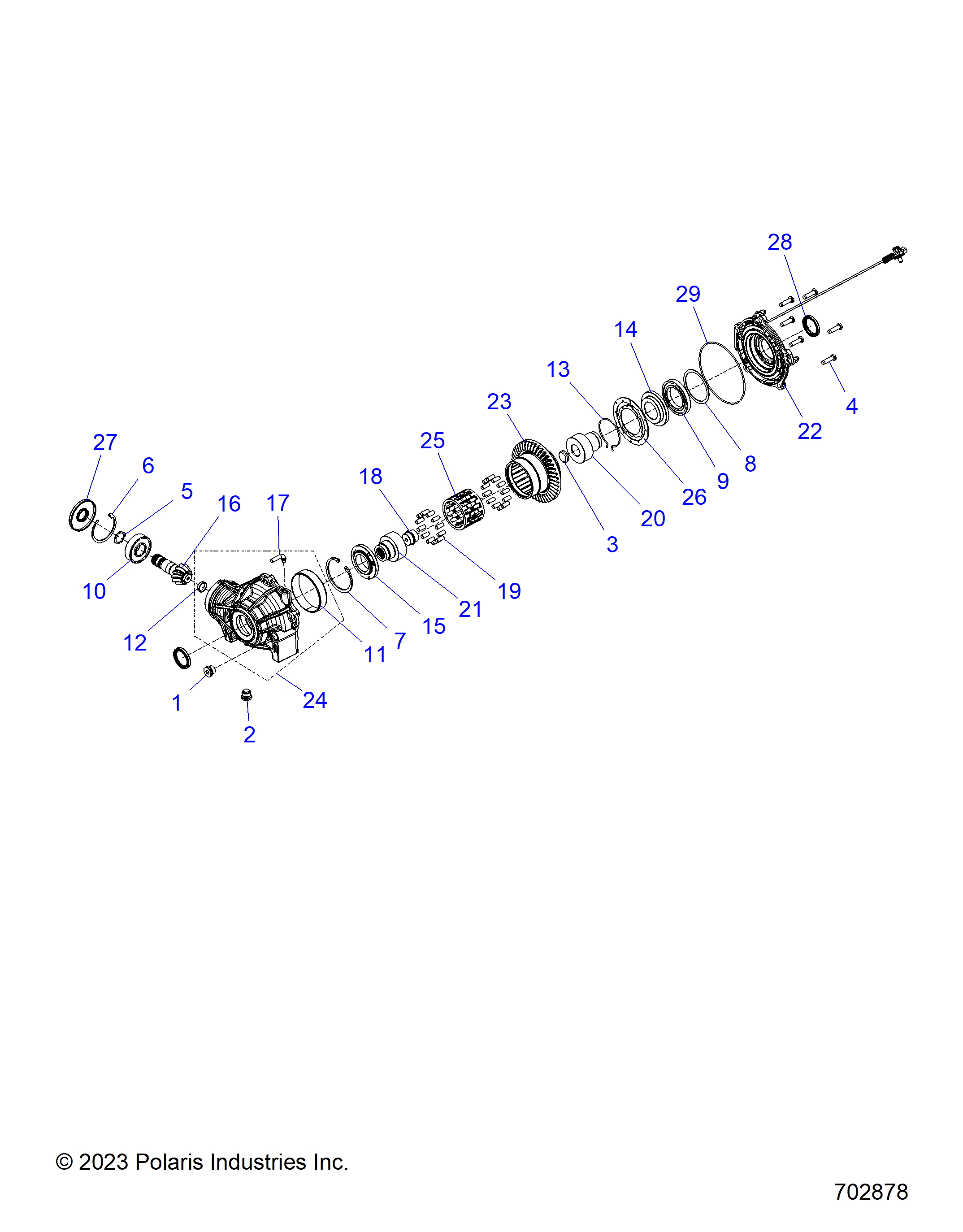 DRIVE TRAIN, FRONT GEARCASE INTERNALS - D24M2A57B4/G57B4/U57B4/W57B4 (702878)