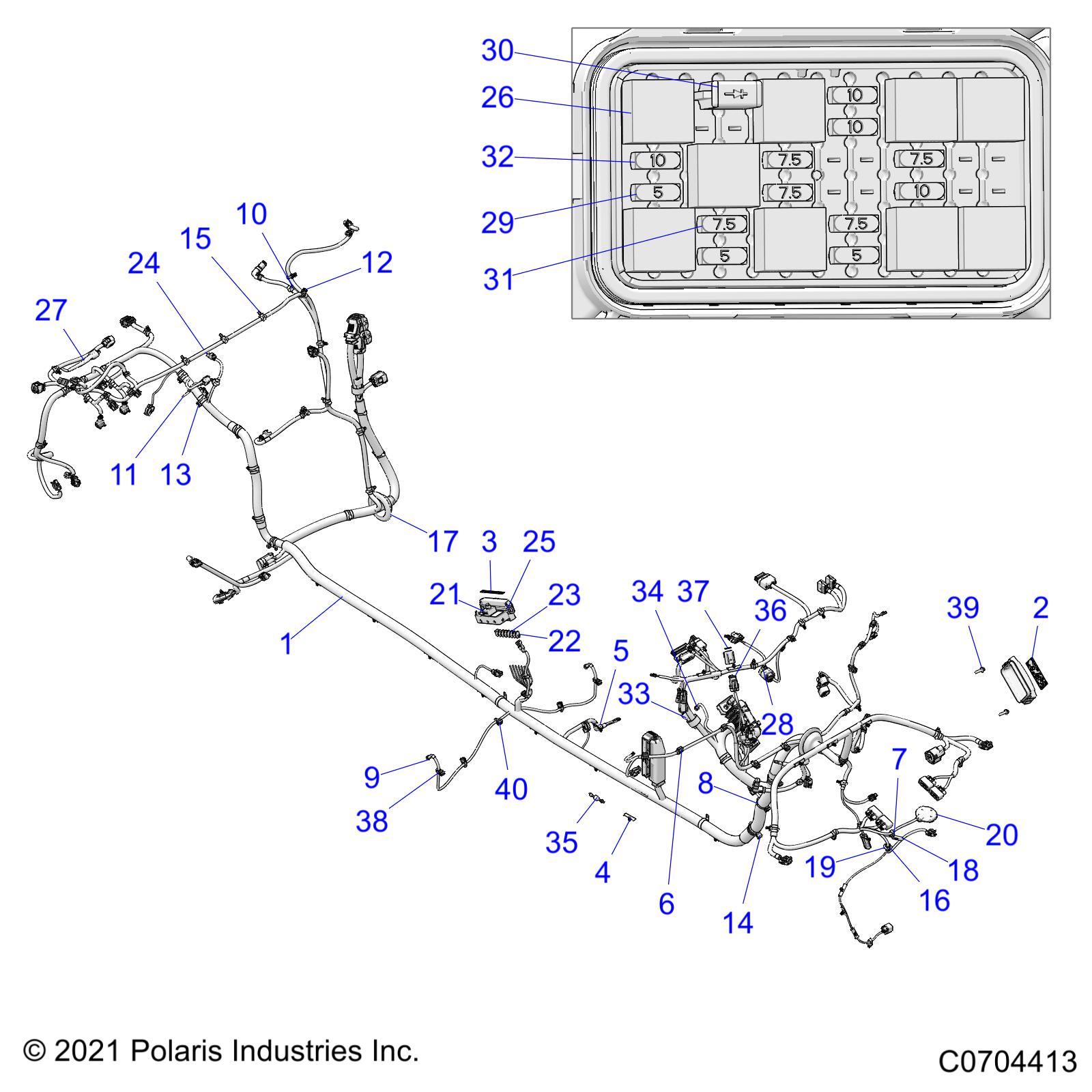 ELECTRICAL, WIRE HARNESS, CHASSIS, DELUXE RIDE COMMAND - Z21R4D92AM/BM/AC (C0704413)