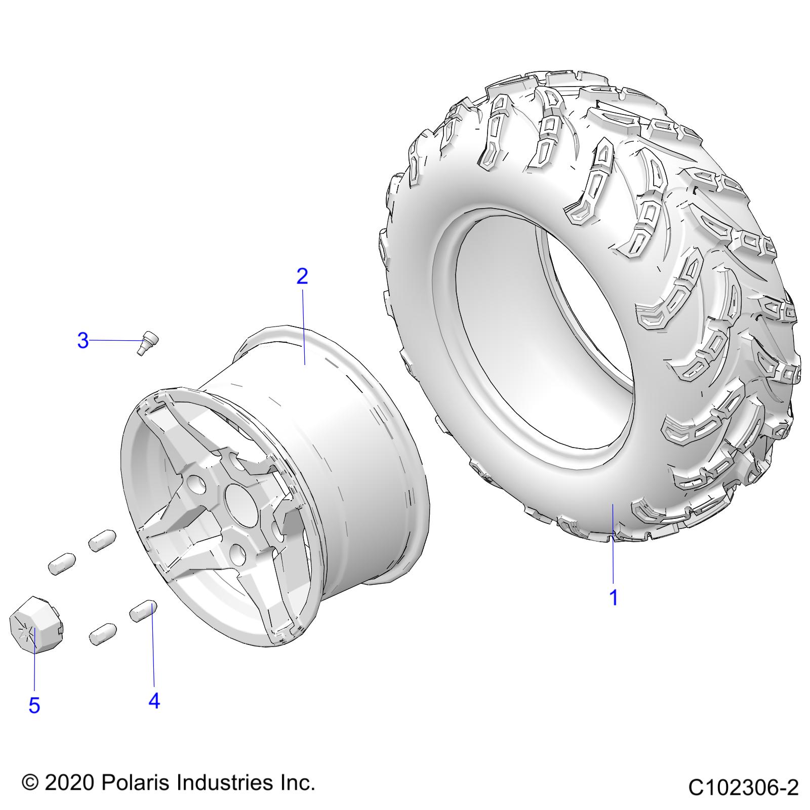 WHEELS, REAR TIRE - A23SJE57AX (C102306-2)