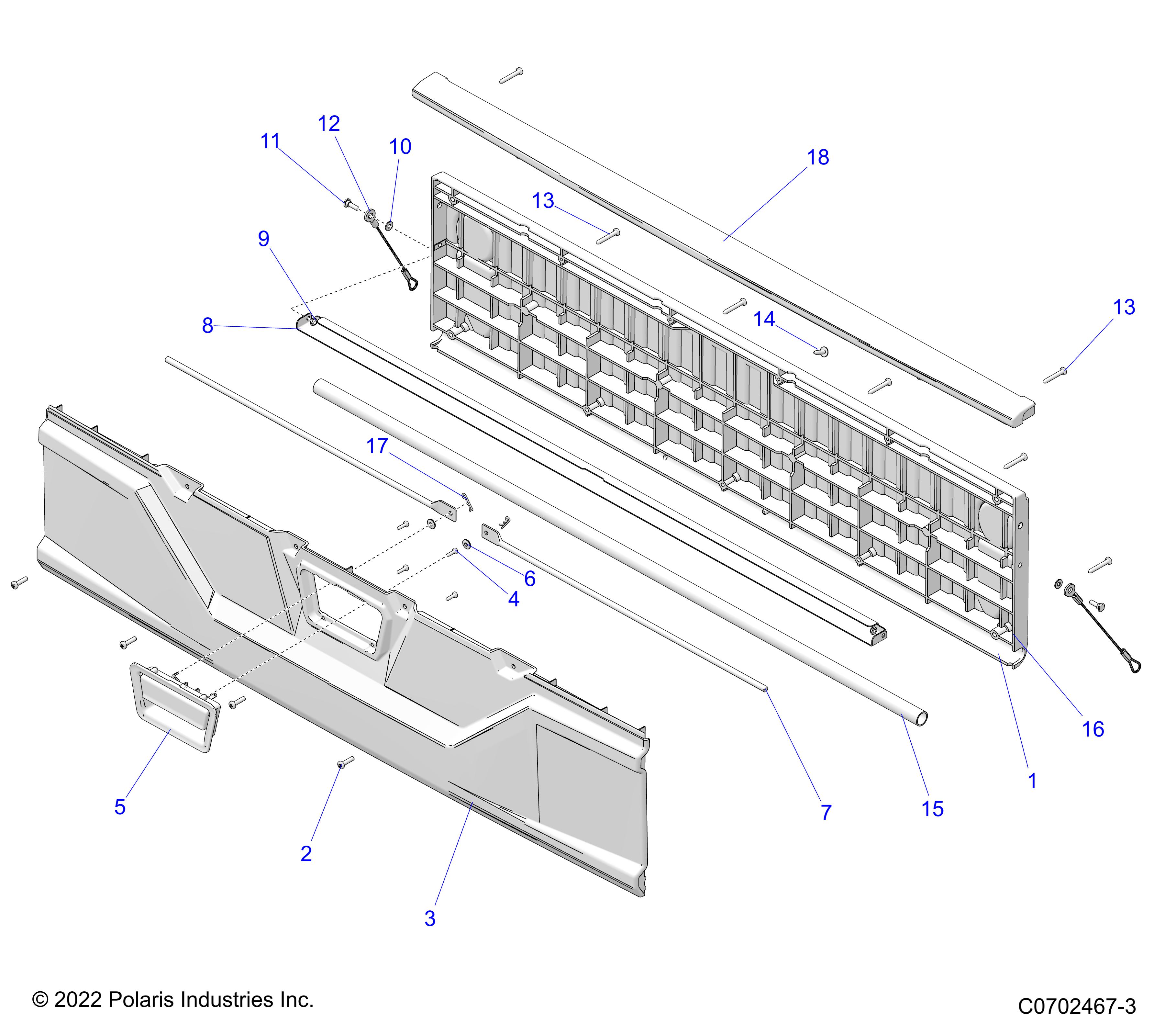 BODY, BOX TAILGATE ASM. - R23CDA57A1 (C0702467-3)