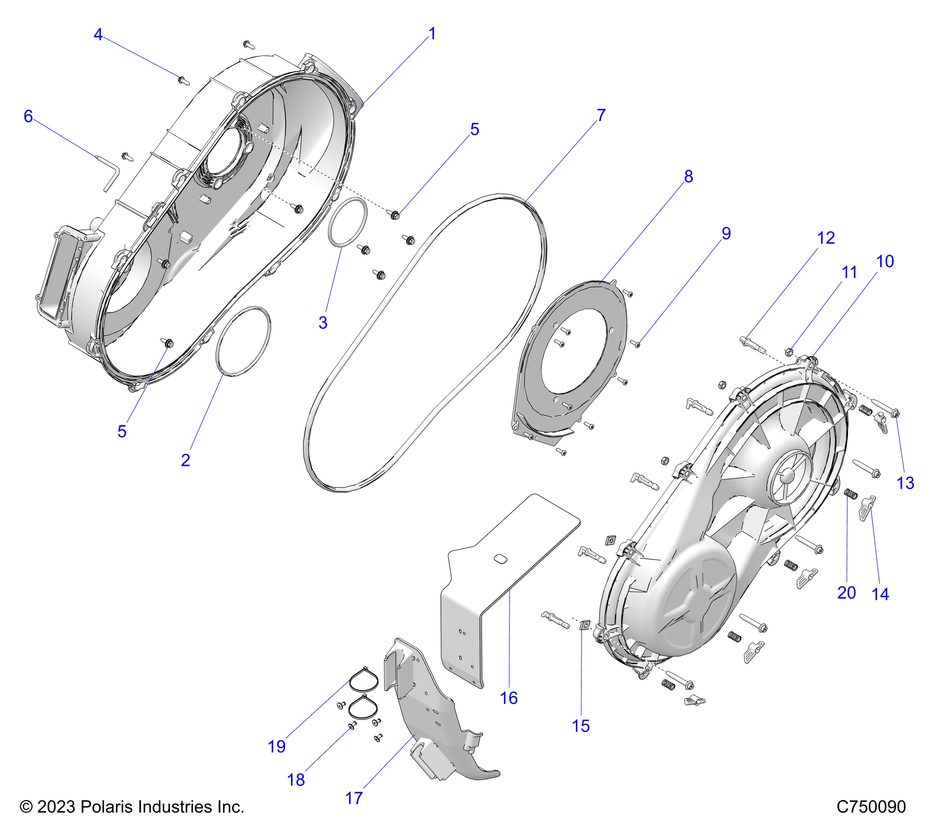 DRIVE TRAIN, CLUTCH COVER, INNER/OUTER - Z25R4D2KAK/BK/AJ/BJ/AM/BM (C750090)