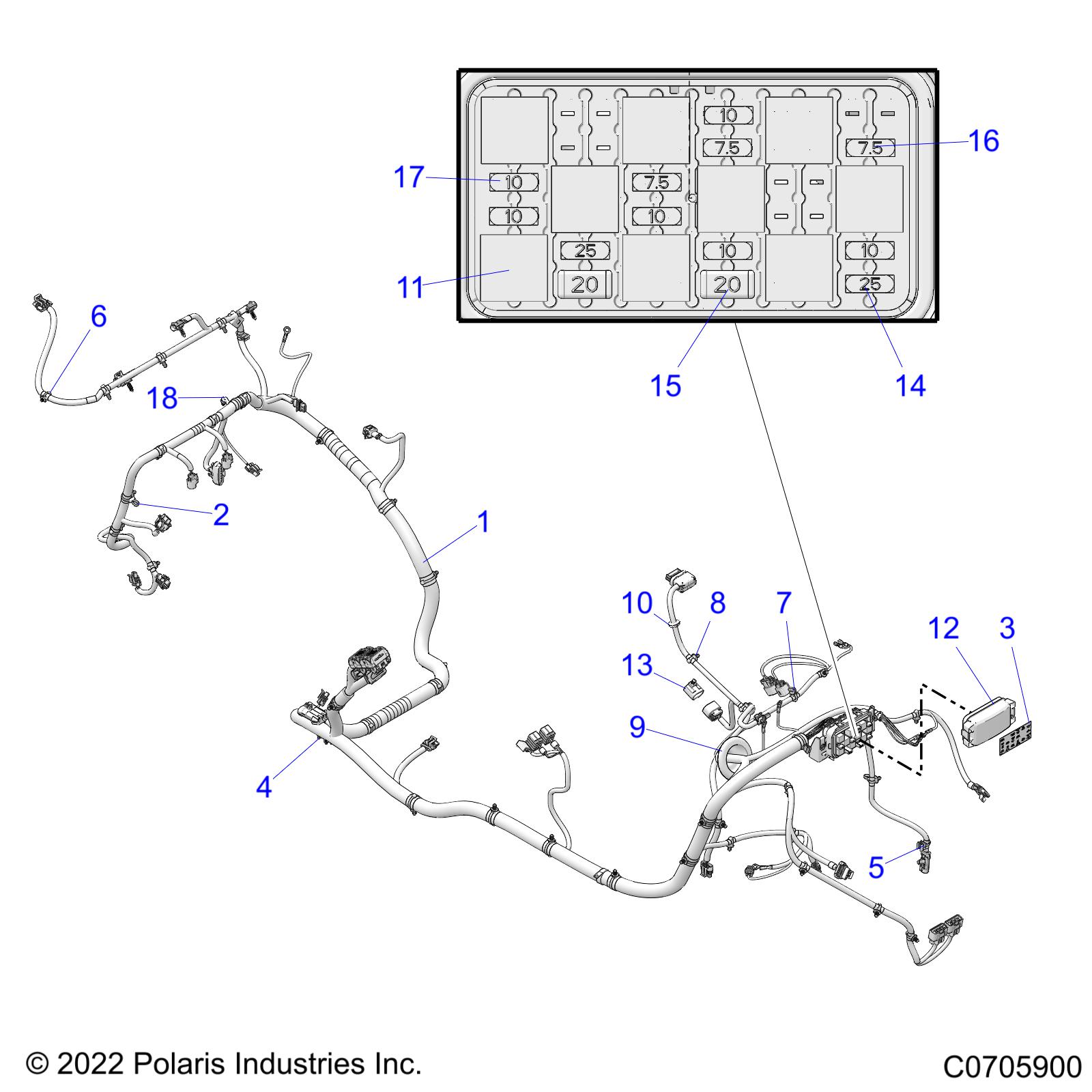 ELECTRICAL, WIRE HARNESS - Z22S1E99AL/BL (C700104-5)