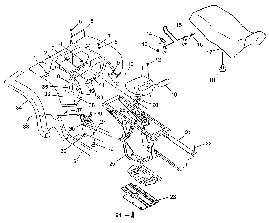 REAR CAB and SEAT XPRESS 300 W97CA28C and  XPRESS 400L W97CA38C (4939603960A007)