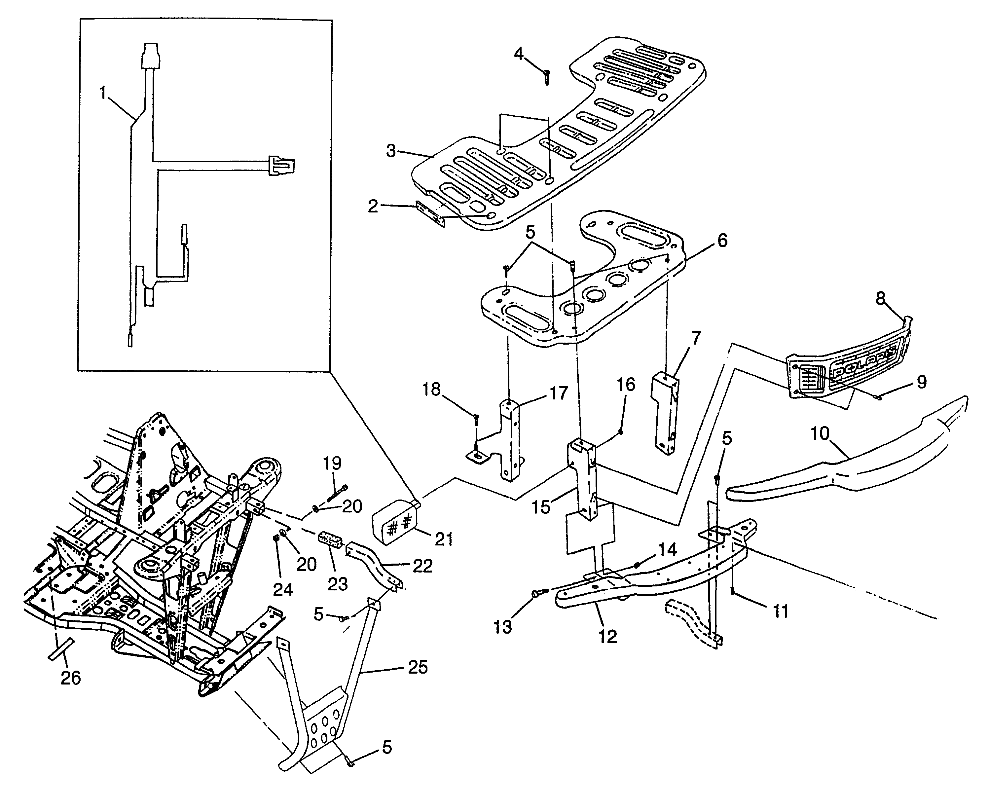 FRONT RACK and BUMPER MOUNTING (300) XPRESS 300 W97CA28C (4939603960A009)