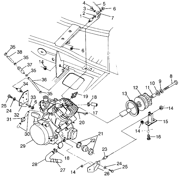 ENGINE MOUNTING (400L) XPRESS 400L W97CA38C (4939603960A012)