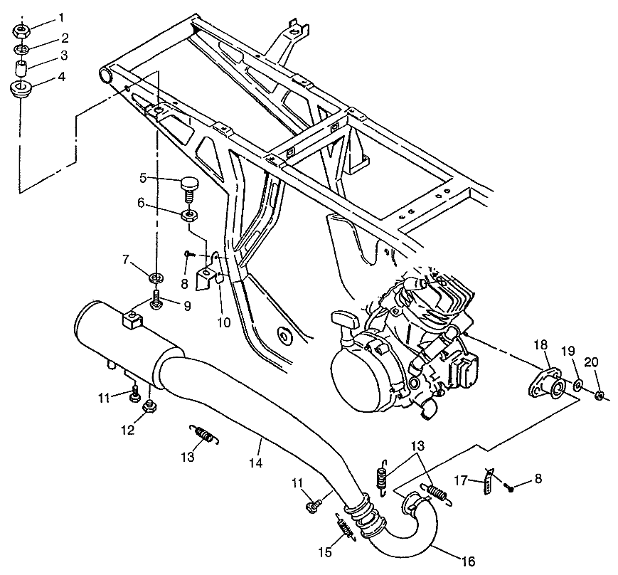 EXHAUST SYSTEM XPRESS 300 W97CA28C and  XPRESS 400L W97CA38C (4939603960B002)