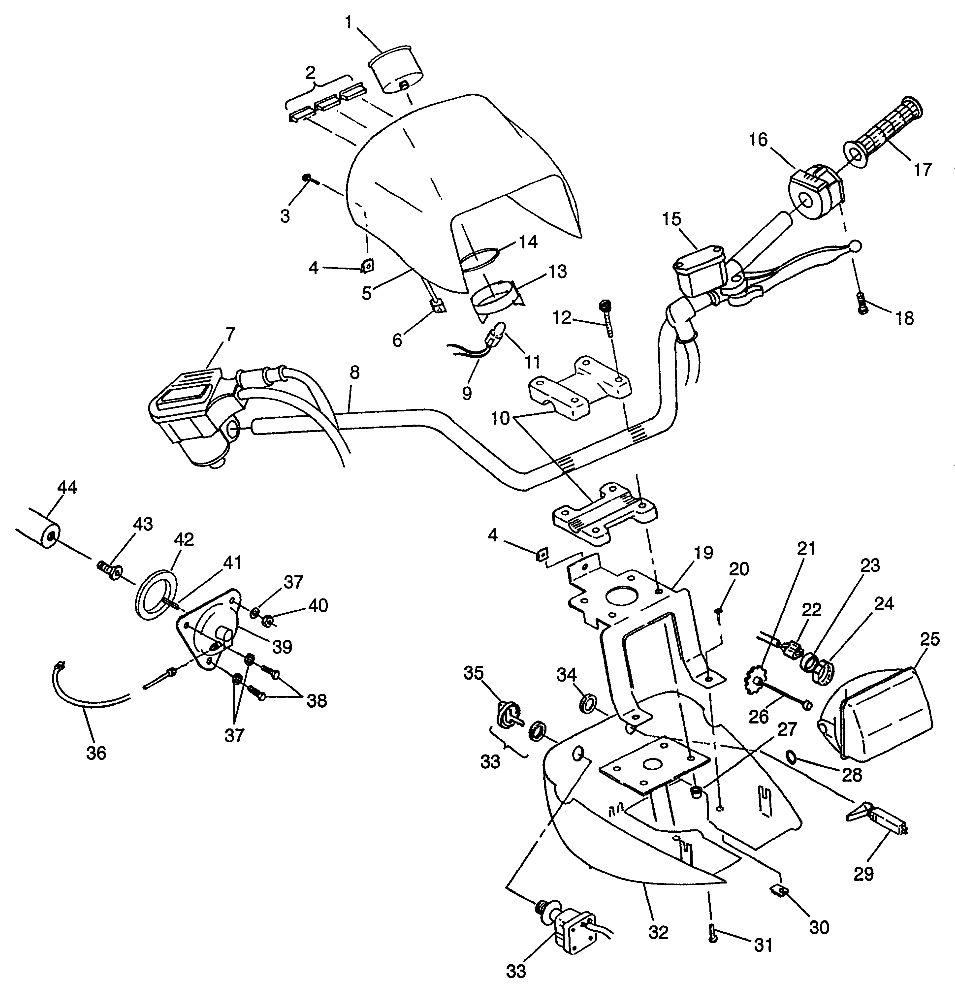 HANDLEBAR and HEADLIGHT POD (400L) XPRESS 400L W97CA38C (4939603960B011)