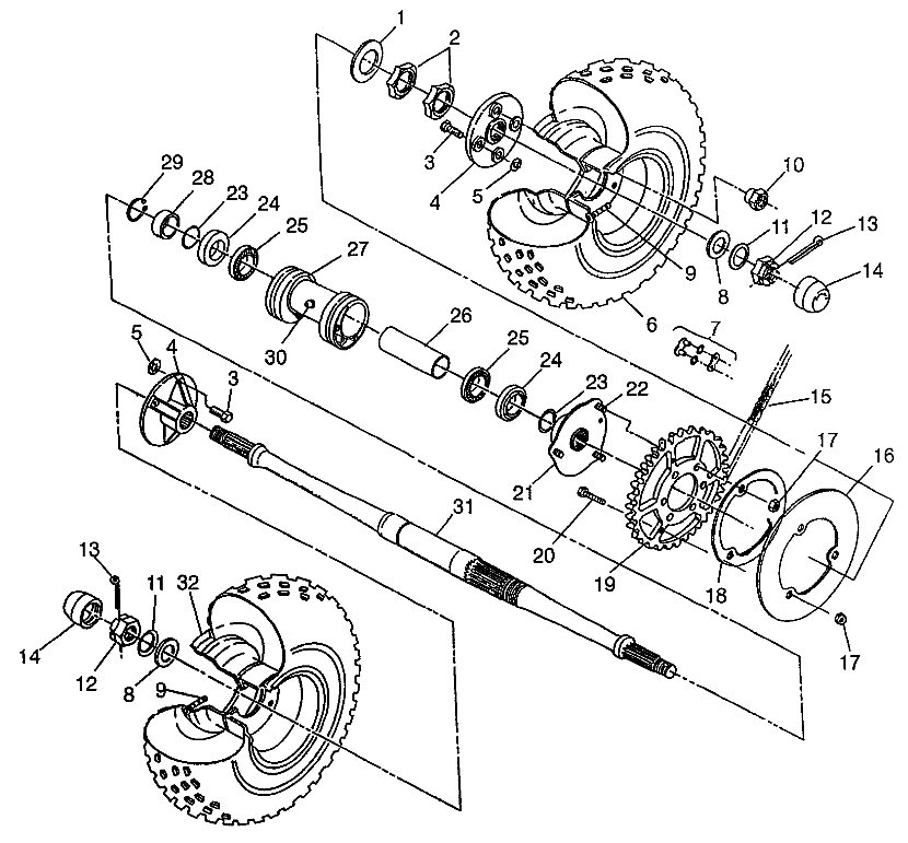 REAR WHEEL DRIVE XPRESS 300 W97CA28C and  XPRESS 400L W97CA38C (4939603960C011)