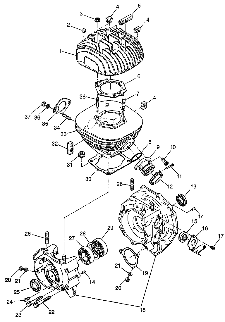 CRANKCASE and CYLINDER (300) XPRESS 300 W97CA28C (4939603960D003)