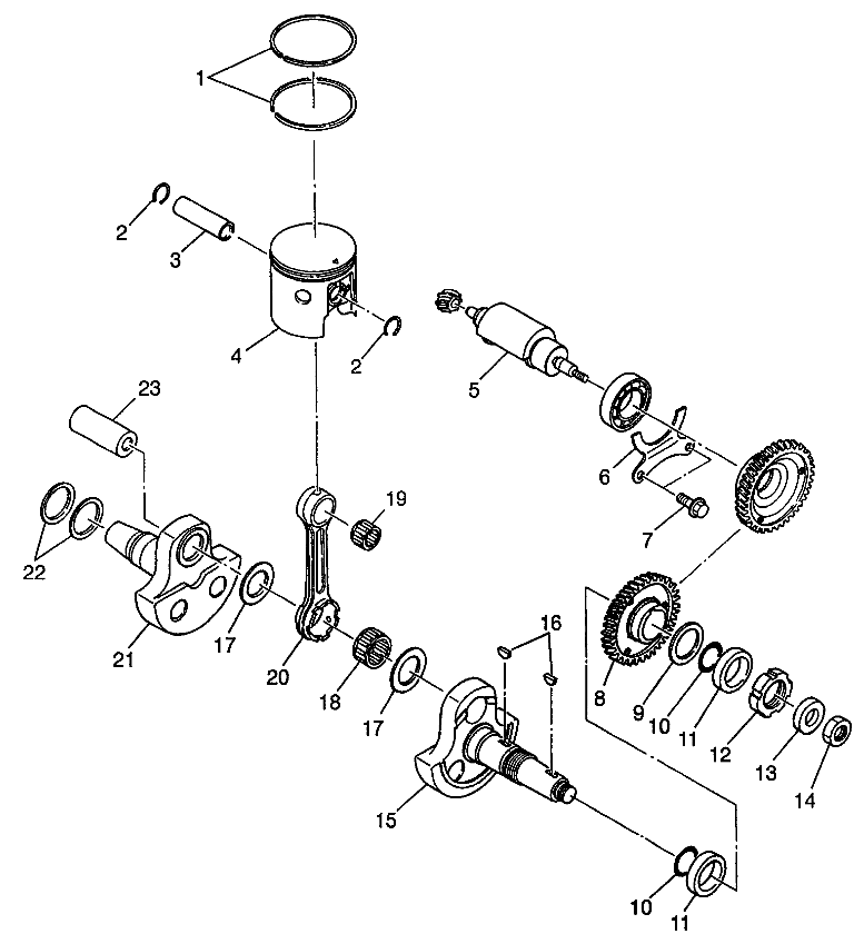 PISTON and CRANKSHAFT (400L) XPRESS 400L W97CA38C (4939603960D008)