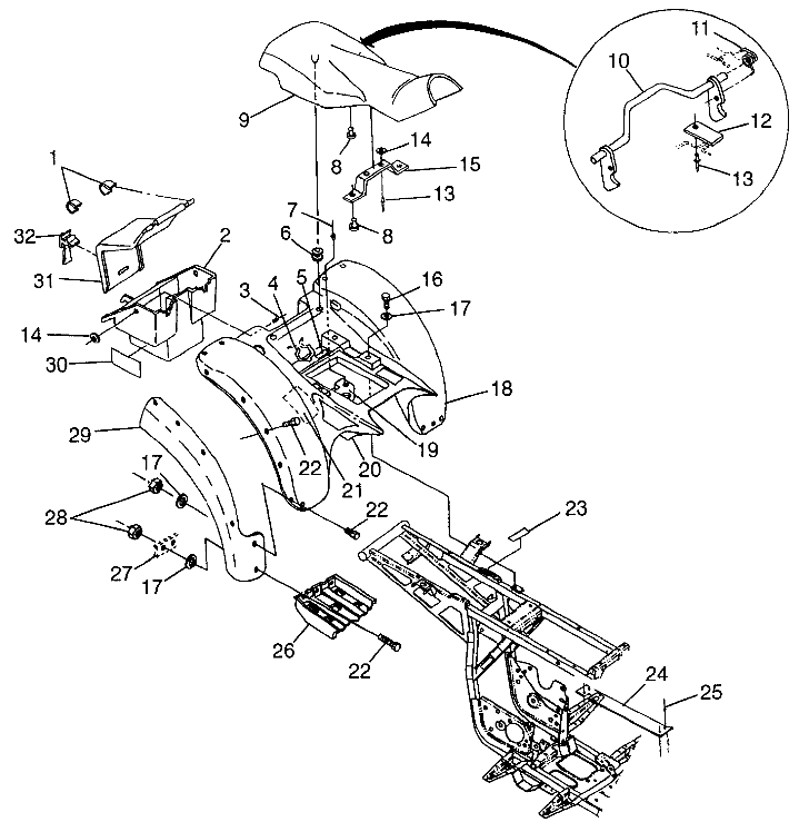 REAR CAB Sportsman 400L W97AC38C (4939673967A006)