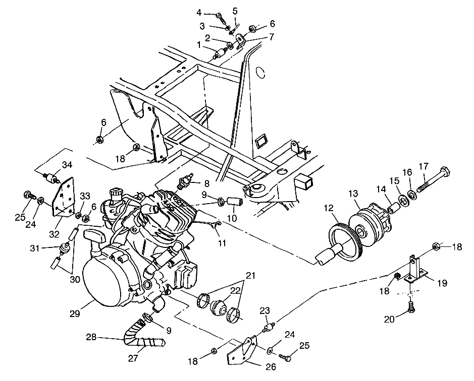 ENGINE MOUNTING Sportsman 400L W97AC38C (4939673967A010)