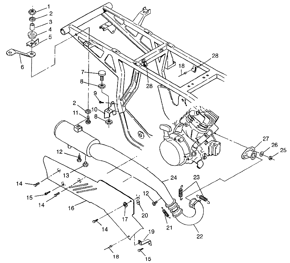 EXHAUST SYSTEM Sportsman 400L W97AC38C (4939673967A012)