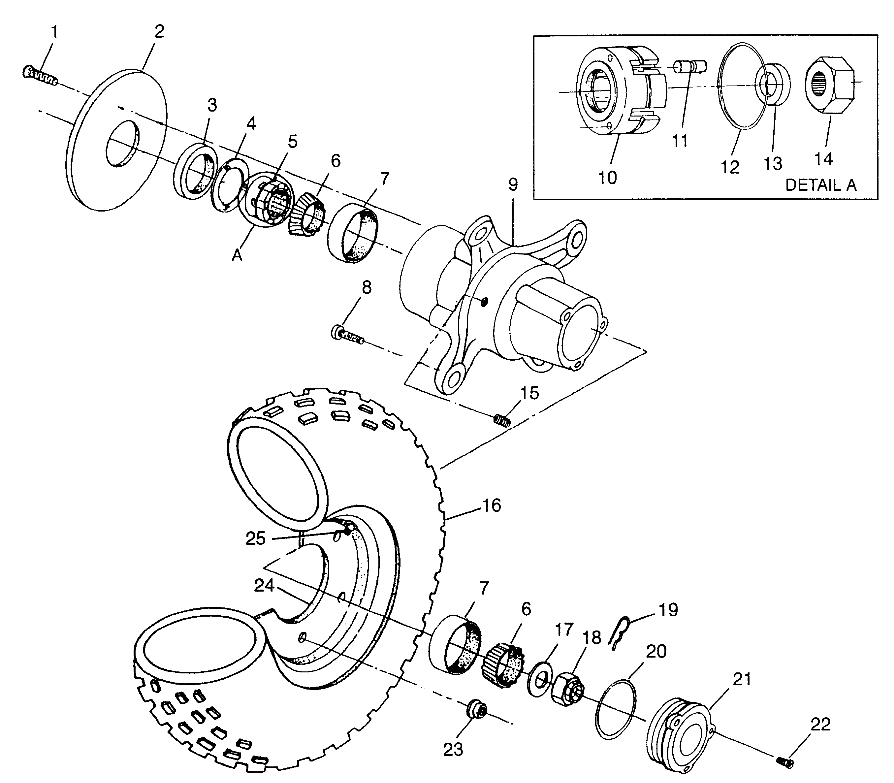 FRONT WHEEL Sportsman 400L W97AC38C (4939673967B007)