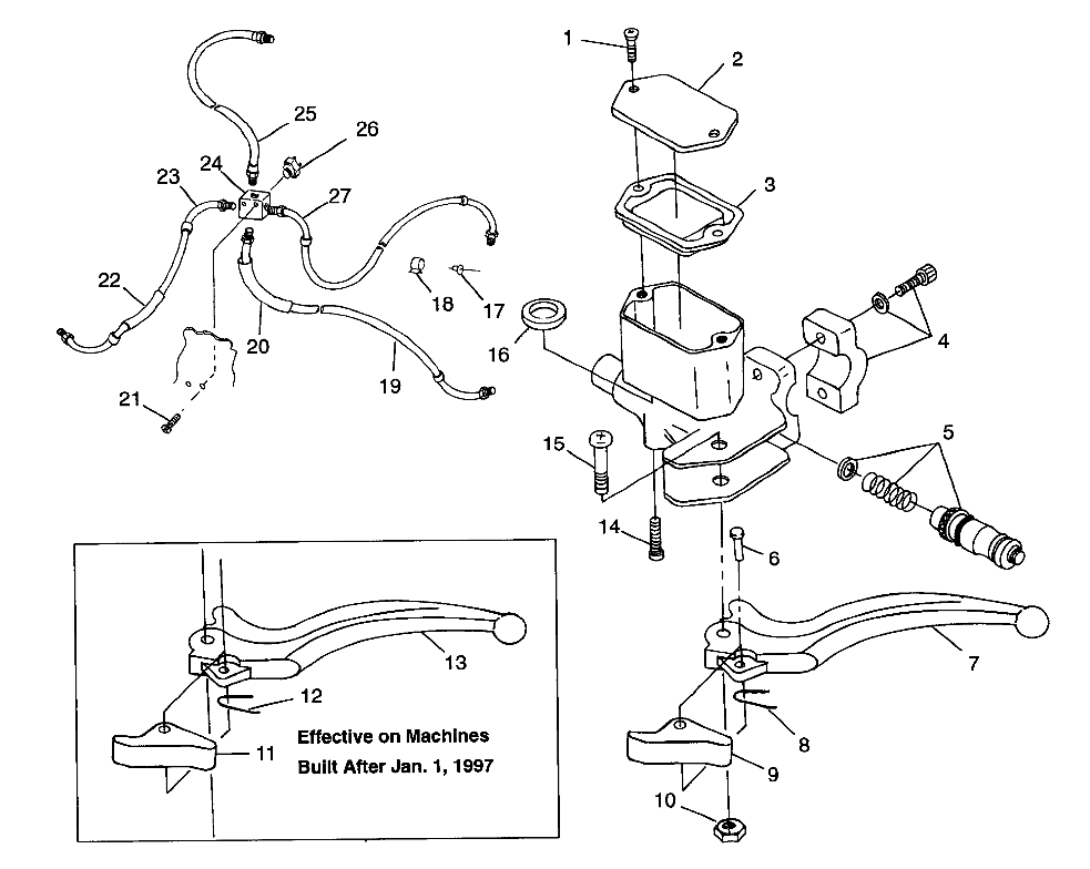 CONTROLS - MASTER CYLINDER/BRAKE LINE Sportsman 400L W97AC38C (4939673967B012)