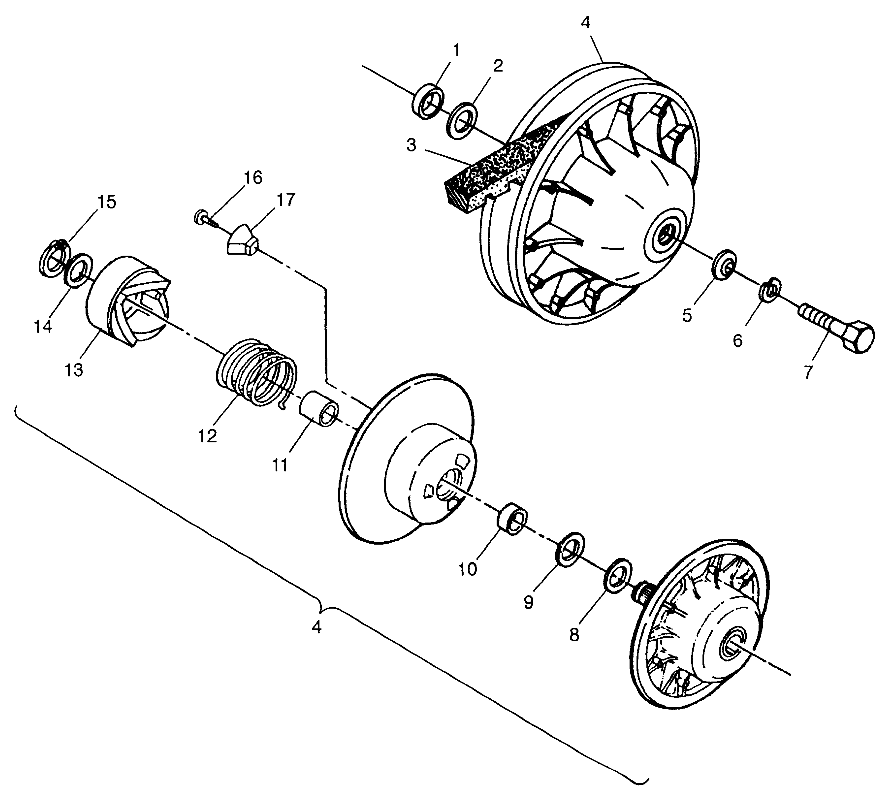 DRIVEN CLUTCH Sportsman 400L W97AC38C (4939673967C002)