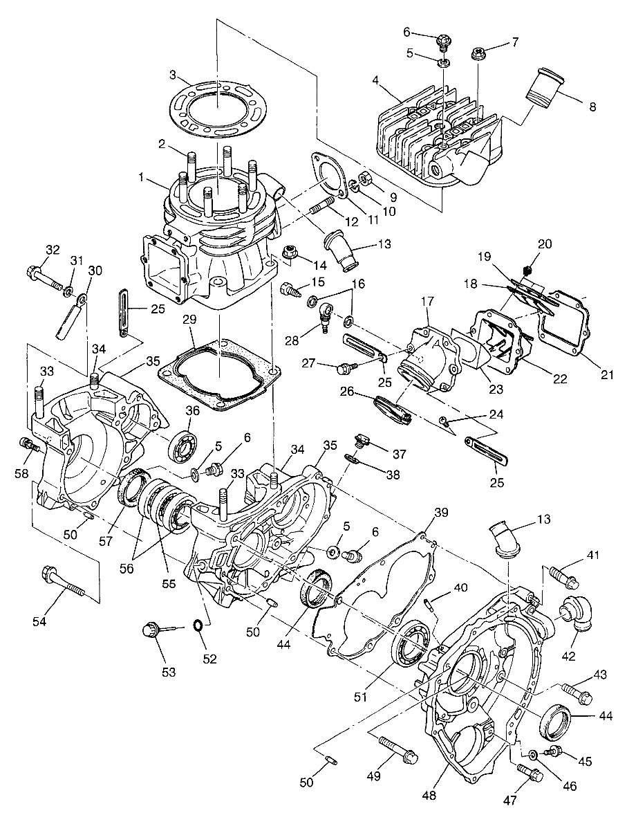 CRANKCASE and CYLINDER Sportsman 400L W97AC38C (4939673967D001)