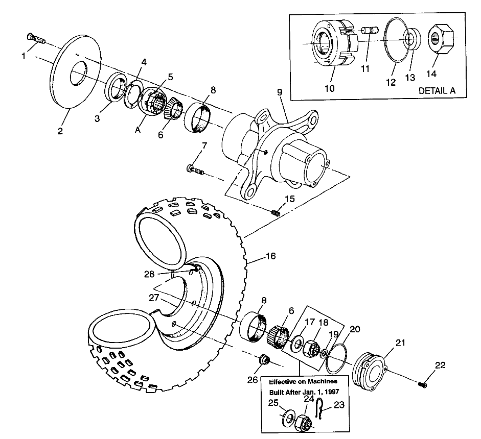 FRONT WHEEL XPLORER 400L W97CC38C (4939753975B006)