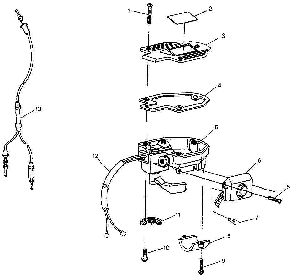 CONTROLS - THROTTLE ASM./CABLE XPLORER 400L W97CC38C (4939753975B008)