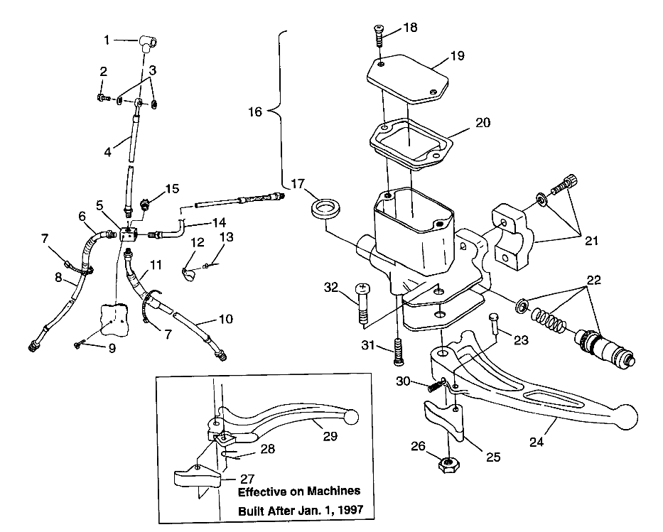 CONTROLS - MASTER CYLINDER/BRAKE LINE XPLORER 400L W97CC38C (4939753975B009)