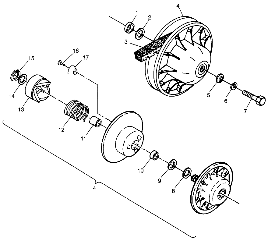 DRIVEN CLUTCH XPLORER 400L W97CC38C (4939753975C003)