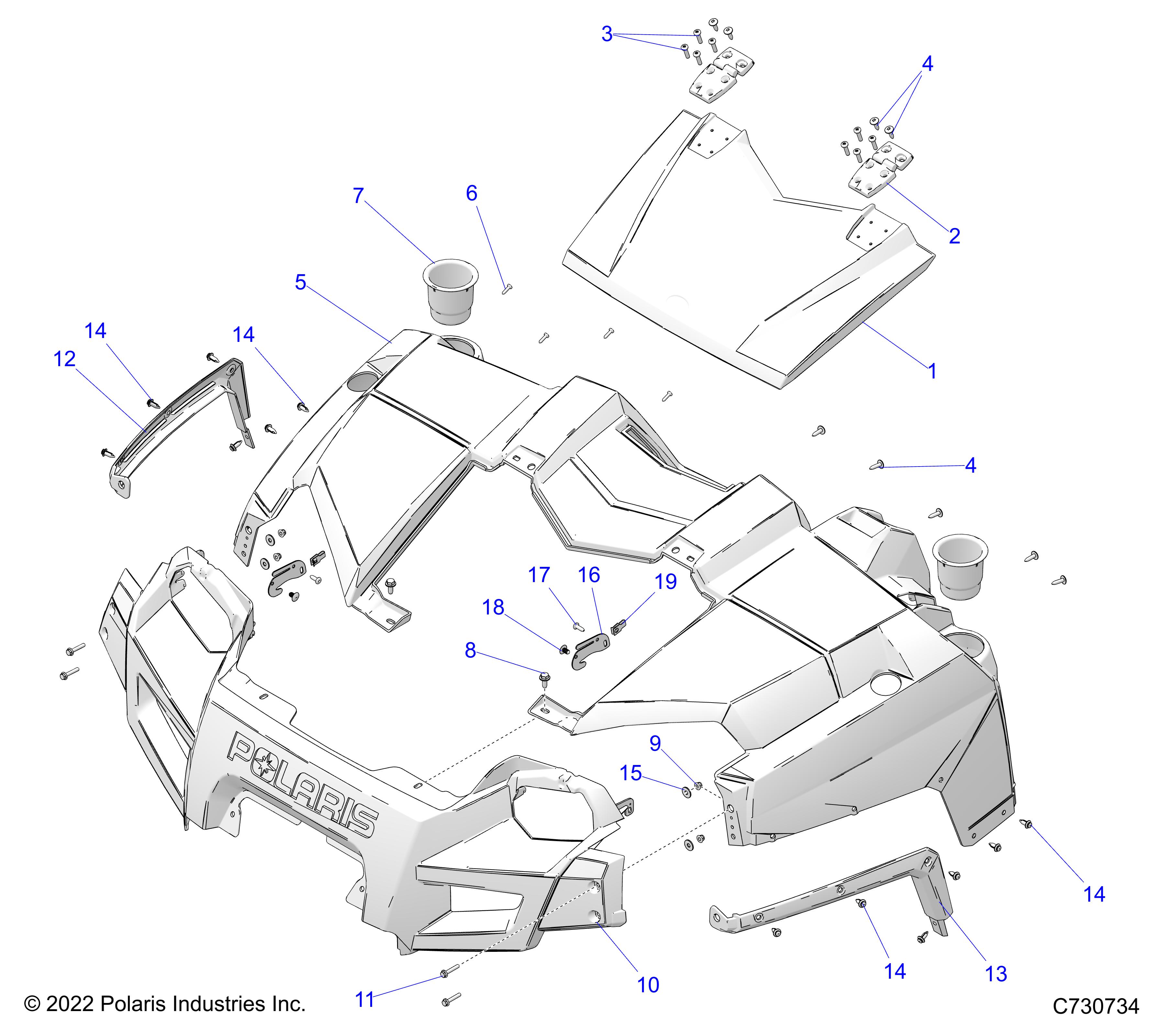 BODY, HOOD and FRONT FASCIA - R23CCA57A1/A7 (C730734)