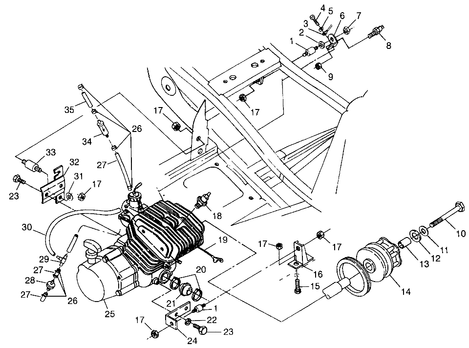 ENGINE MOUNTING XPLORER 300 W97CC28C (4939813981A011)